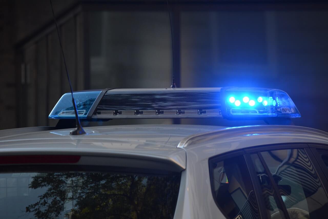 Around the Clock Bail Bonds Charleston police vehicle with lights on
